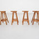 Scandinavian modern pinewood bar stools 1970's