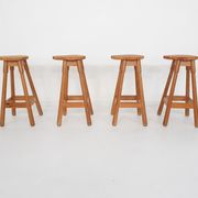 Tabourets de bar scandinaves modernes en pin des années 1970