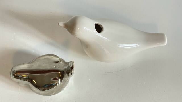 Pair of ceramic birds from the 90s