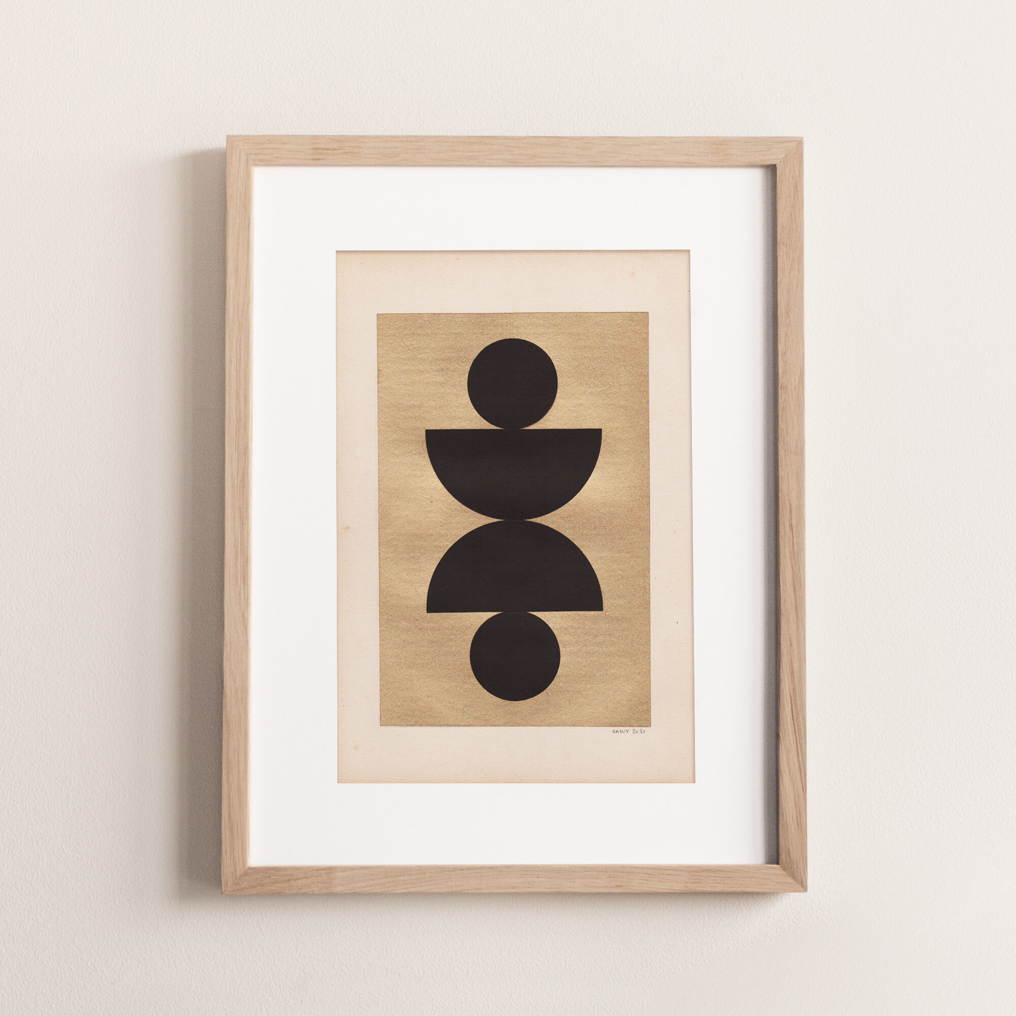 Collage on antique paper • C462 • signed Eawy