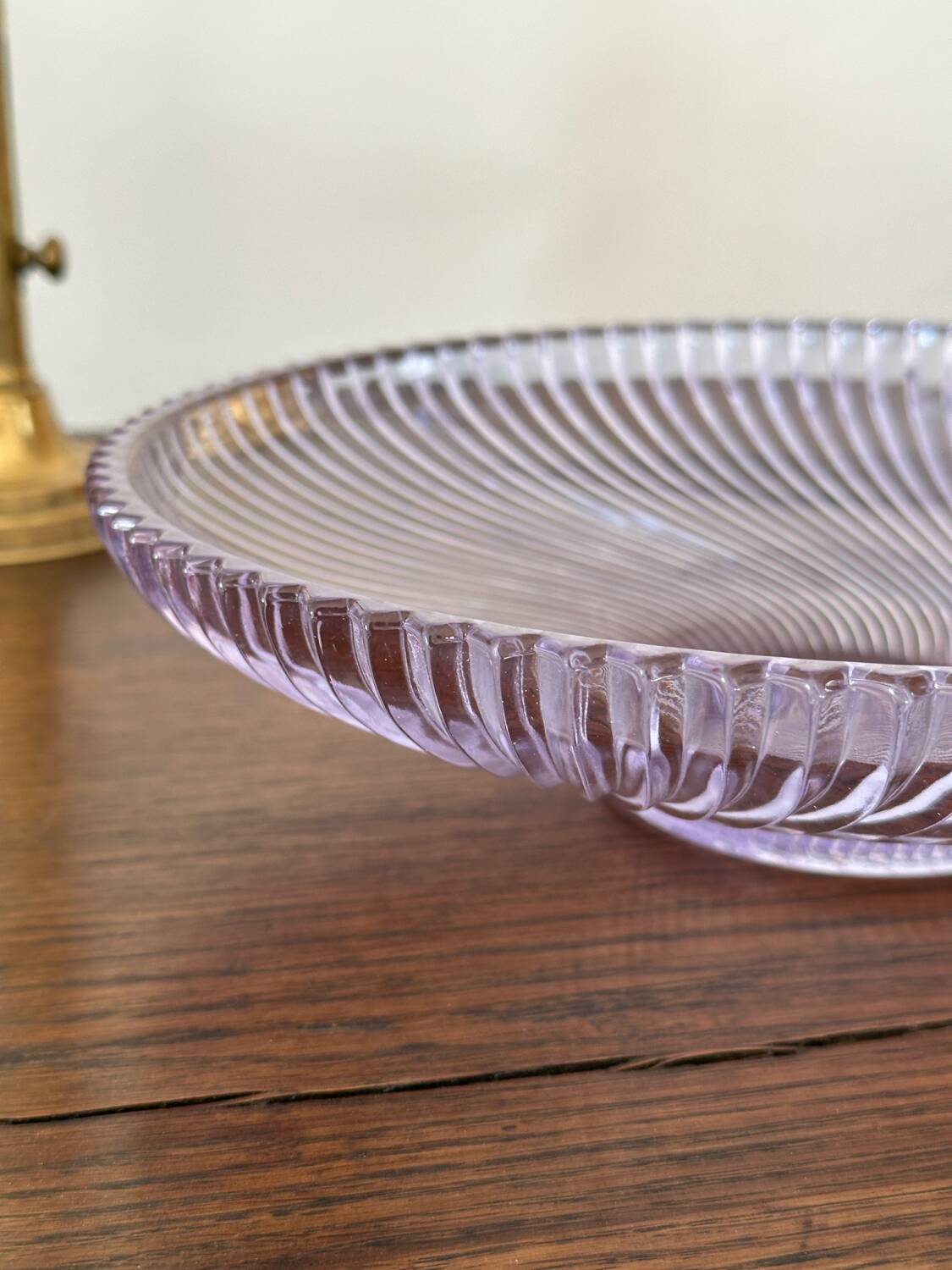 The lilac molded glass compote bowl.