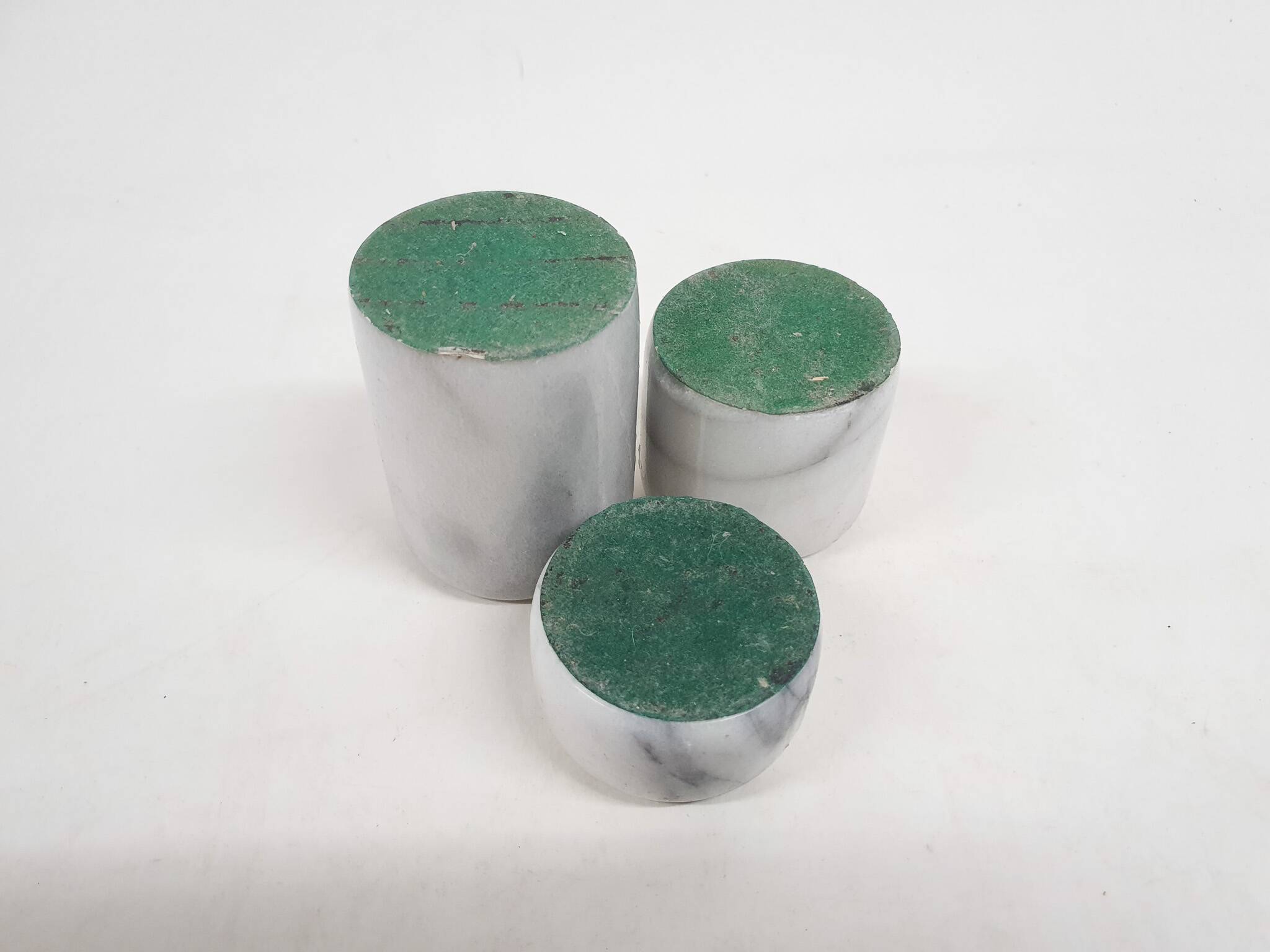 Set of three marble candle sticks, Italy 1970's