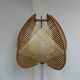 Lampe scandinave vintage bois et métal chromé
