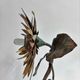 Vintage metal and bronze sunflower sculpture lamp, 1970s belgium