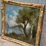 Da Silva after Corot: oil painting on panel landscape late 19th century