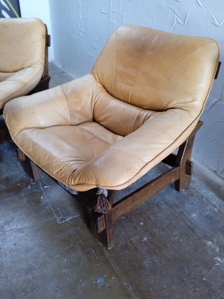 Brazilian living room sofa 2 armchairs Ep 1960 leather
