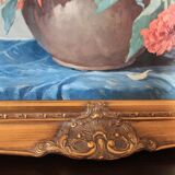 Large oil painting on canvas with golden frame