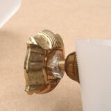 Pair of white and gold wall lights, 1950s