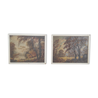 Two paintings by V Dufeutrel