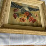 Old painting bouquet of flowers