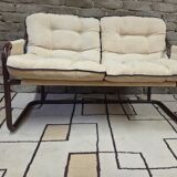 Tubular two-seater bench from the 1970s.