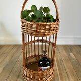 Wicker rattan bottle holder 50s-60s