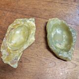 Set of brutalist style pocket trays in vintage onyx and alabaster.