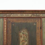 Armoire de mariée peinte d'art populaire