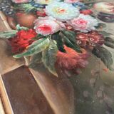 Tableau HSP "Bouquet de fleurs sur entablement" signé Ed. W. Kerling 1889-1953