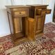 Pair of antique solid oak bedside tables