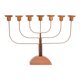Large vintage brass and elm candelabra, 1940s
