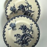 2 Flat plates Gien Chardons dark blue