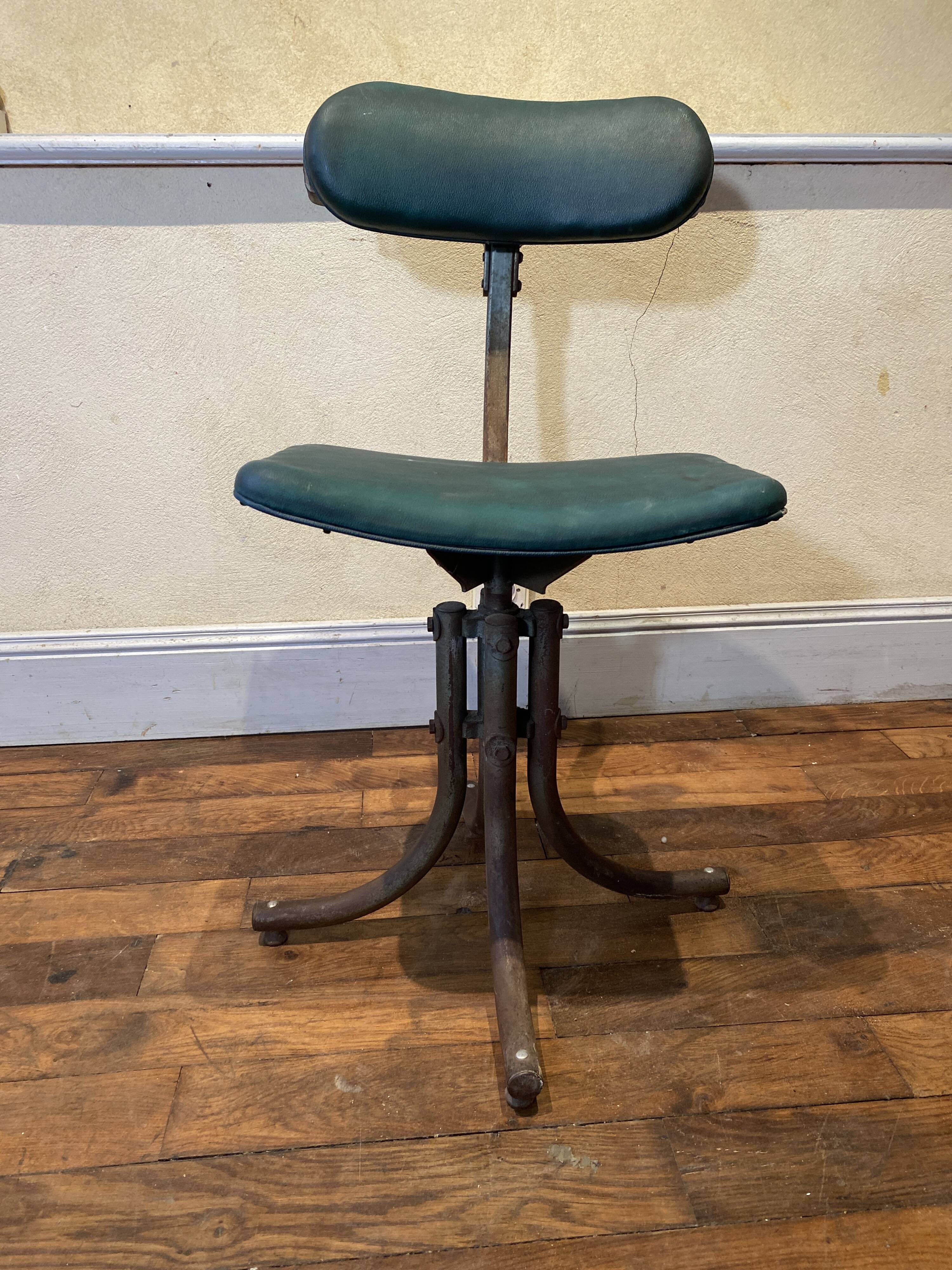 Bienaise industrial workshop chair green fabrics 1951