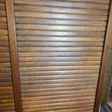 Antique double curtain oak cabinet