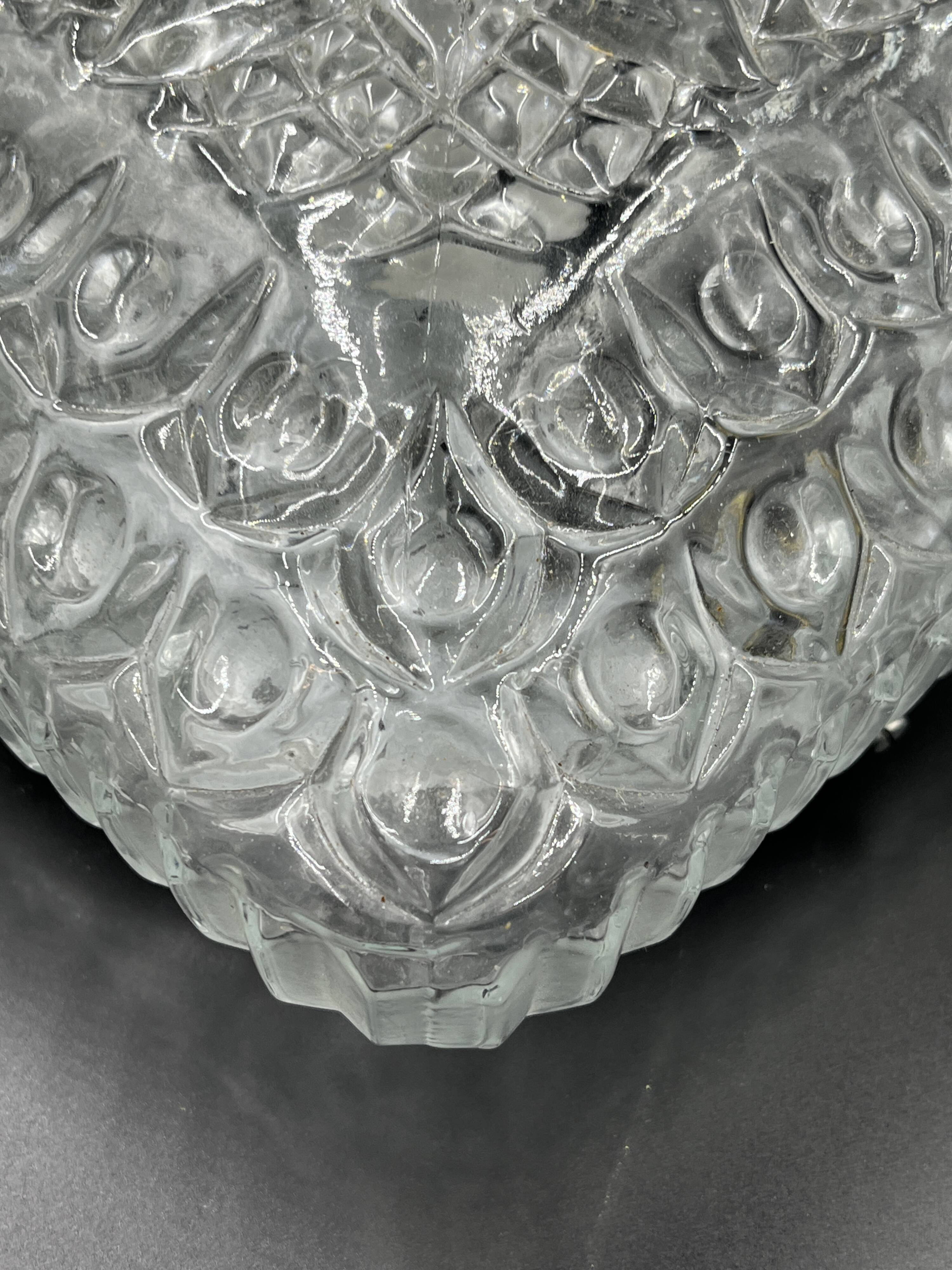Square textured glass ceiling light Staff Leuchten vintage