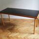 1960's Long Coffee Table with Black Opaxite Glass