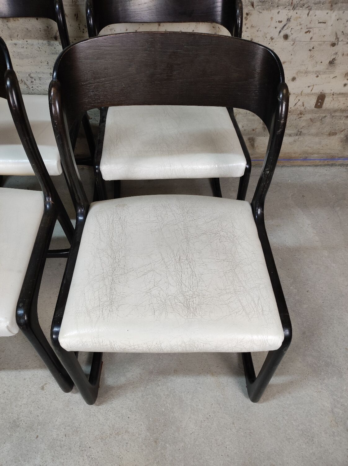 Lot de 6 chaises Baumann traineau