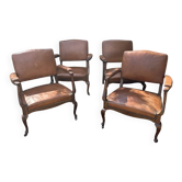 4 fauteuils cuir chippendales
