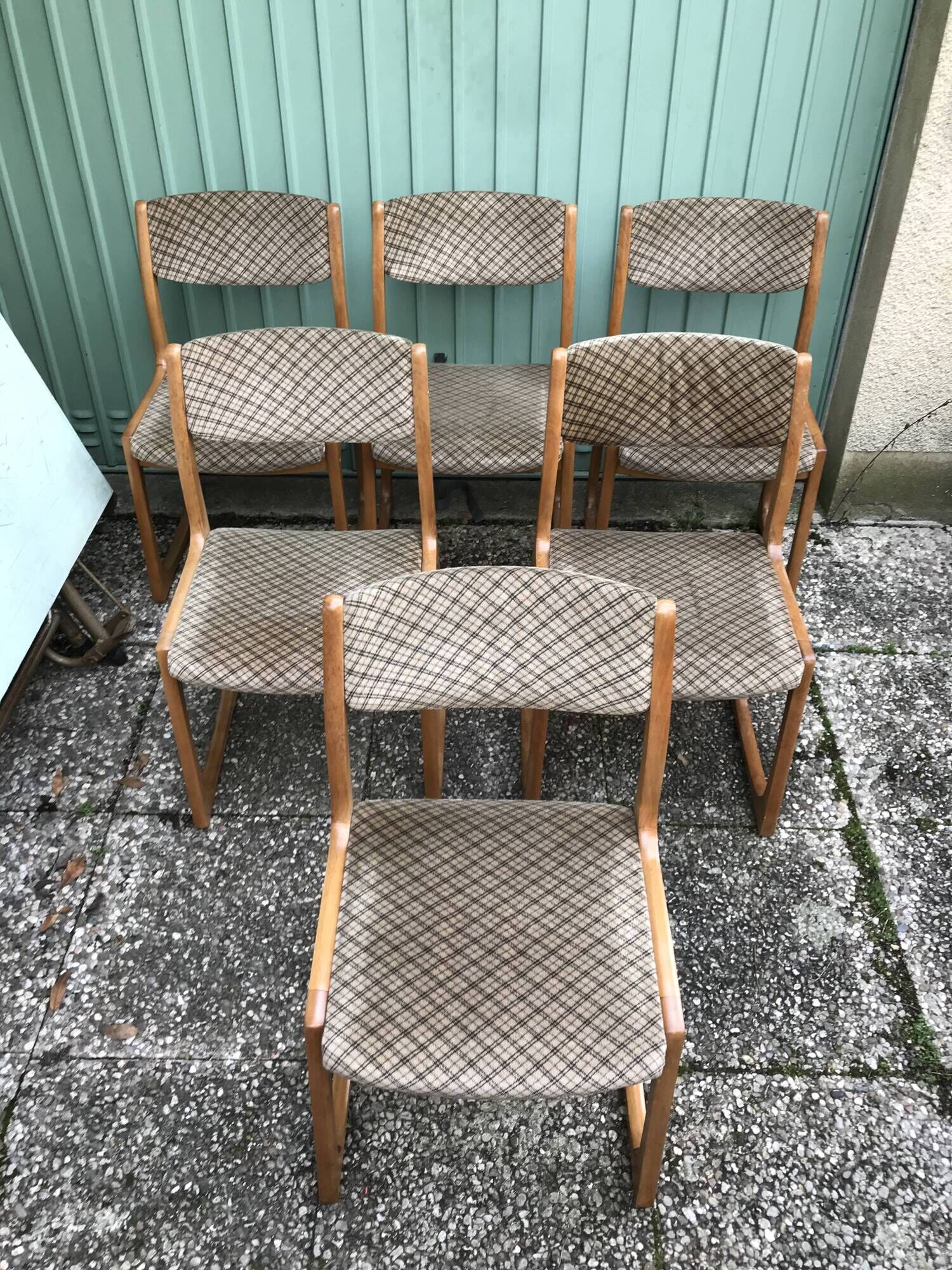 Set of 6 old Baumann chairs sled