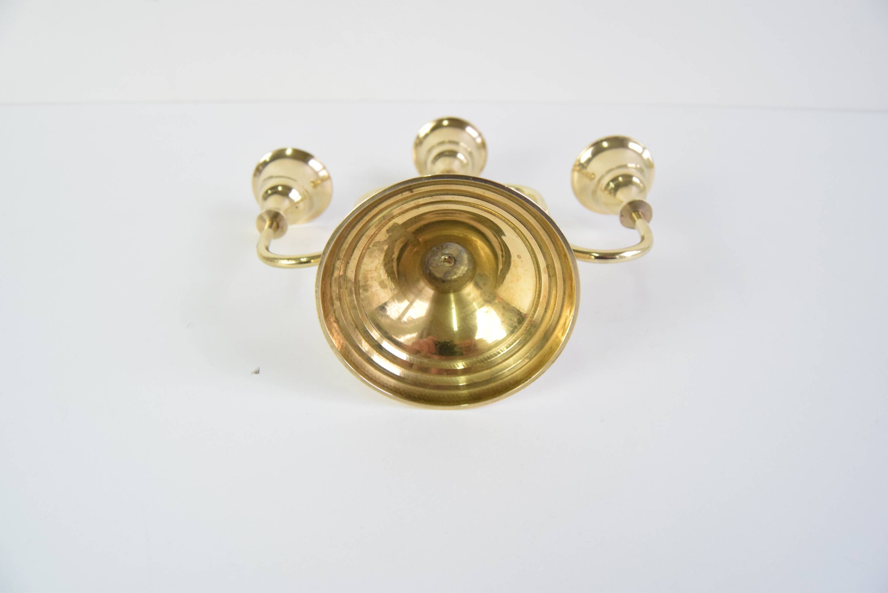 Vintage Brass Candlestick, Czechoslovakia, 1960's.