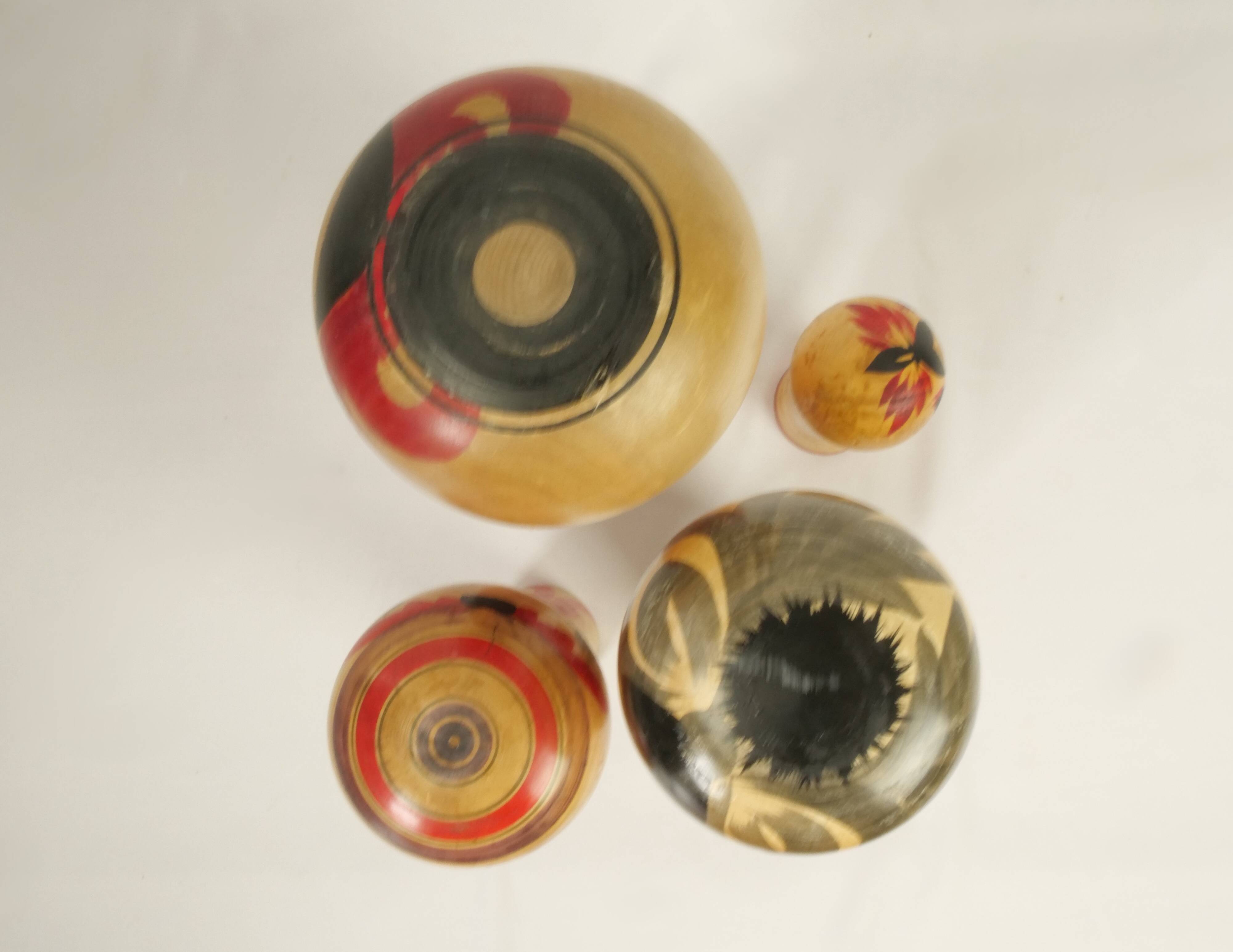 Lot of 4 Japanese KOKESHI dolls