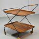 Minimalistic Paul Nagel Teak and Steel Teatrolley. Germany, 1950s