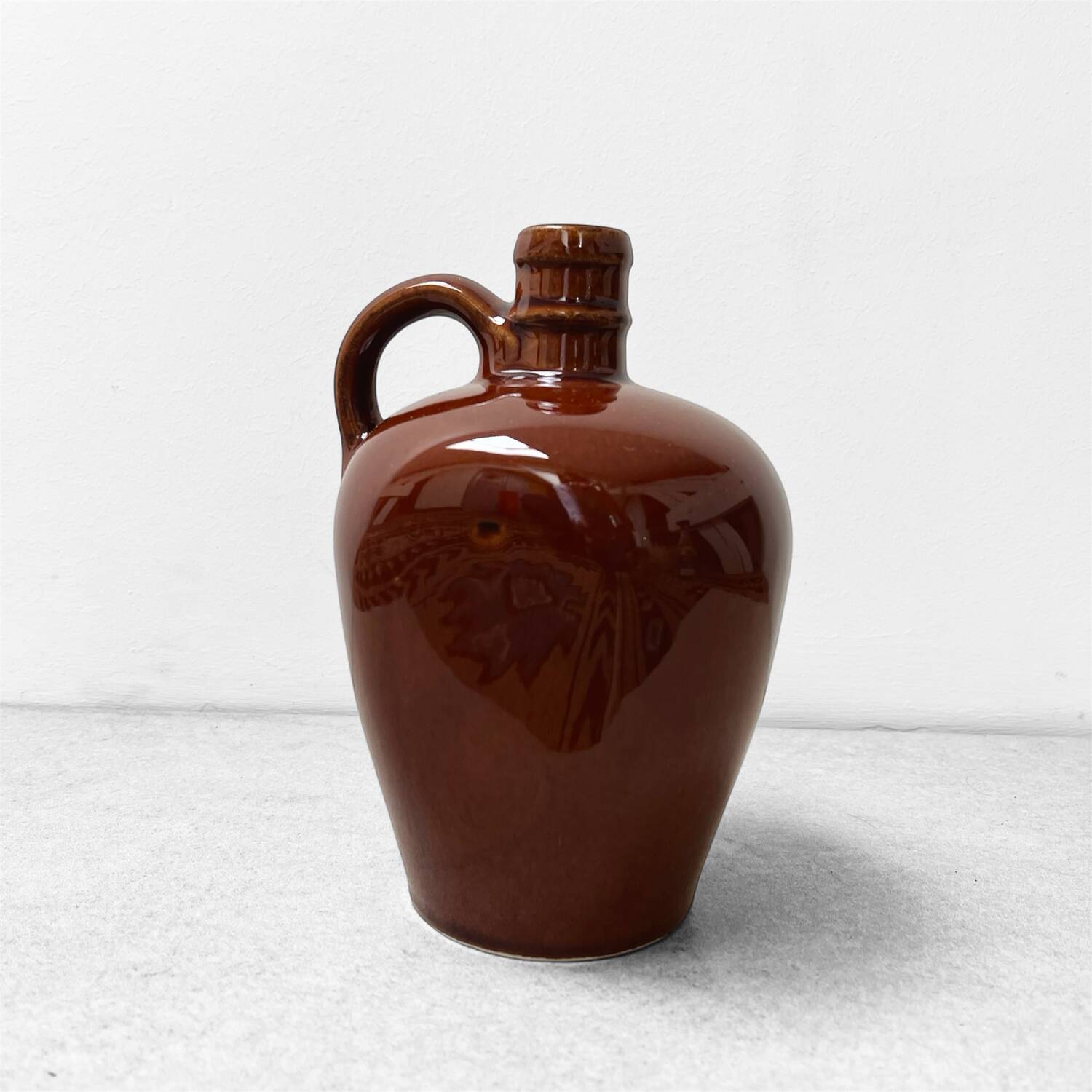 Vintage glazed stoneware pitcher – French craftsmanship – 1970s