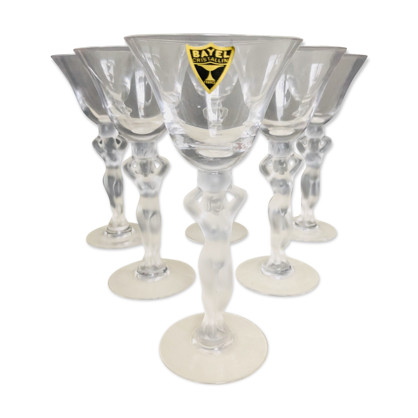 6 crystal cocktail glasses