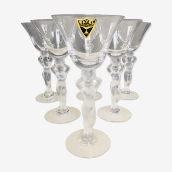6 crystal cocktail glasses