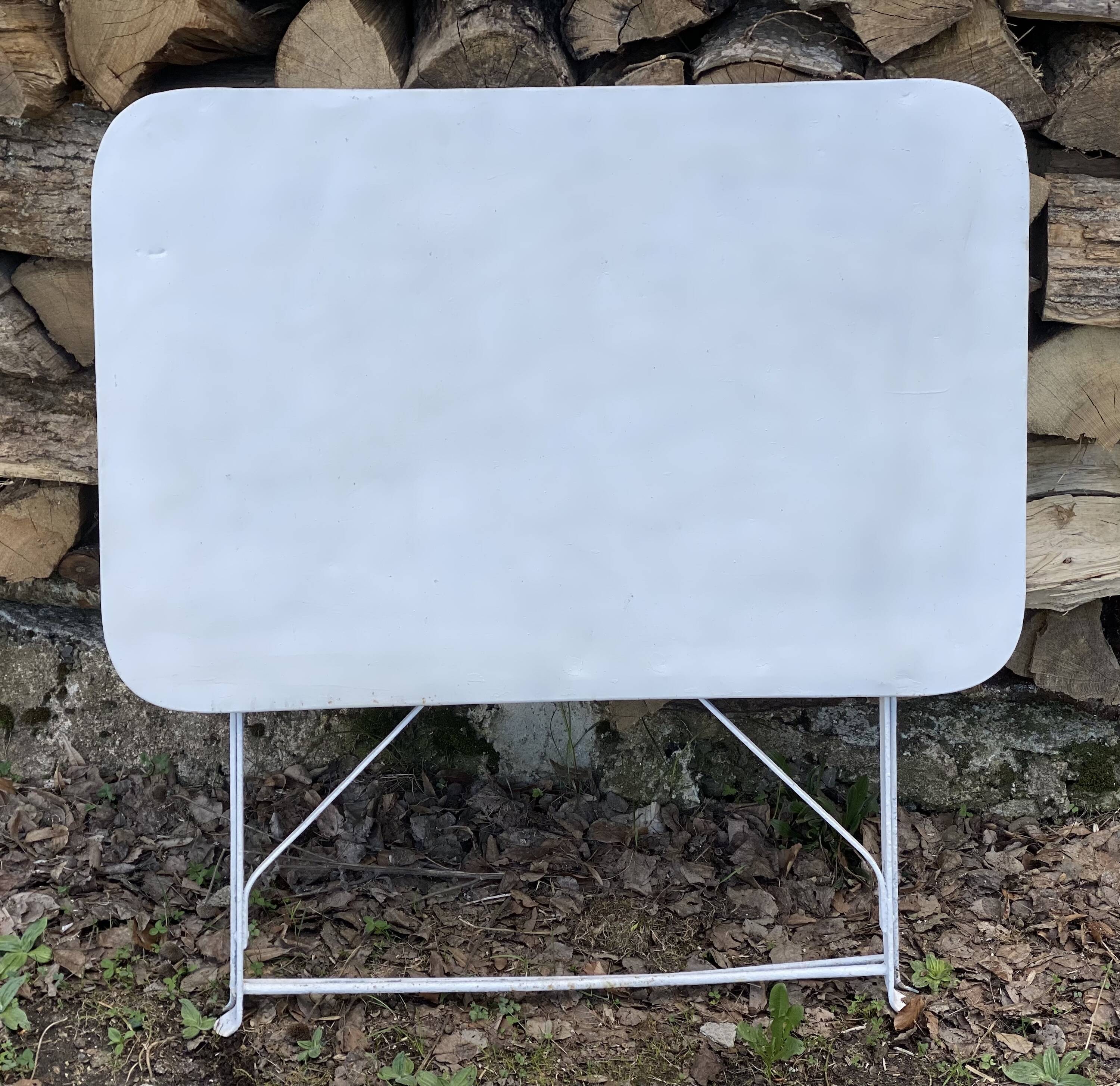 Vintage 1950s wrought iron folding garden table
