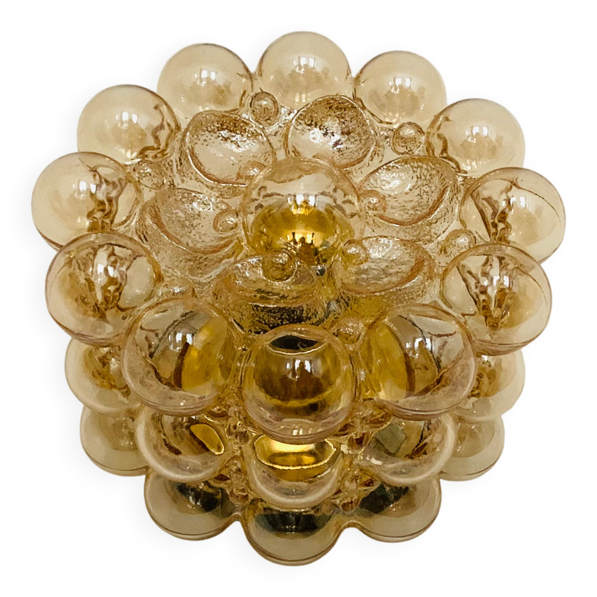 Large Bubble Glass Wall Lamp or Flush Light by Helena Tynell for Glashütt
