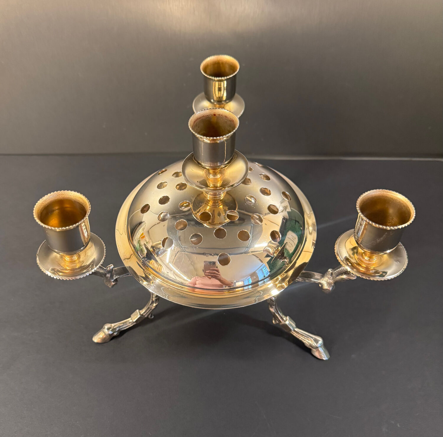 Four-armed, four-legged chandelier, mid-20th century