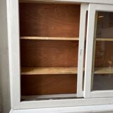 Library showcase ivory white sliding doors