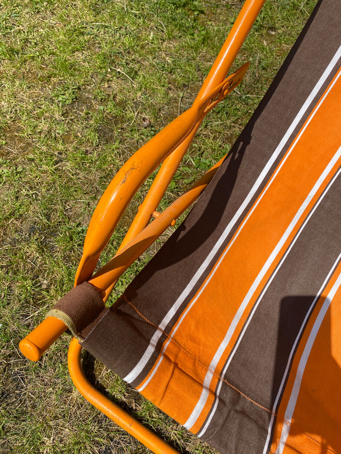 Old orange vintage deckchair