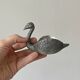Swan catchall – Small swan-shaped dish in silver-plated metal