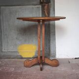 Table bois vintage, table bistrot, guéridon, table ancienne, table d'appoin