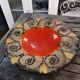 Dish Round orange ceramic vintage