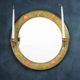 19th century antique round mirror