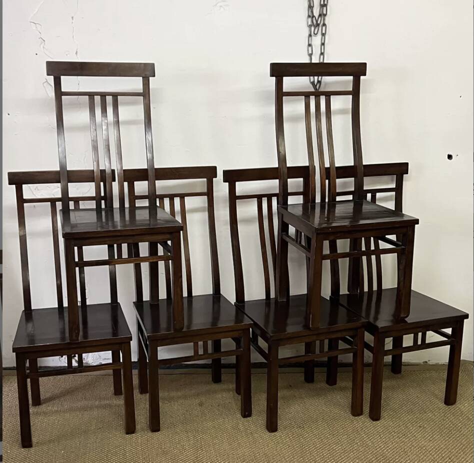 Set of 6 Mahogany wooden chairs