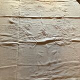 Embroidered linen tablecloth