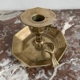 Vintage, hand candle holder, cellar rat, brass, gold, gold, handle, 50s, decoration, shabby chic