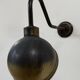 Pair of XL patinated brass wall lights, France, 1970.