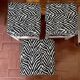 Set of 3 antique solid wood stools restored