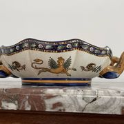 Plat, faïence de Gien, XIXème siècle, décor Renaissance